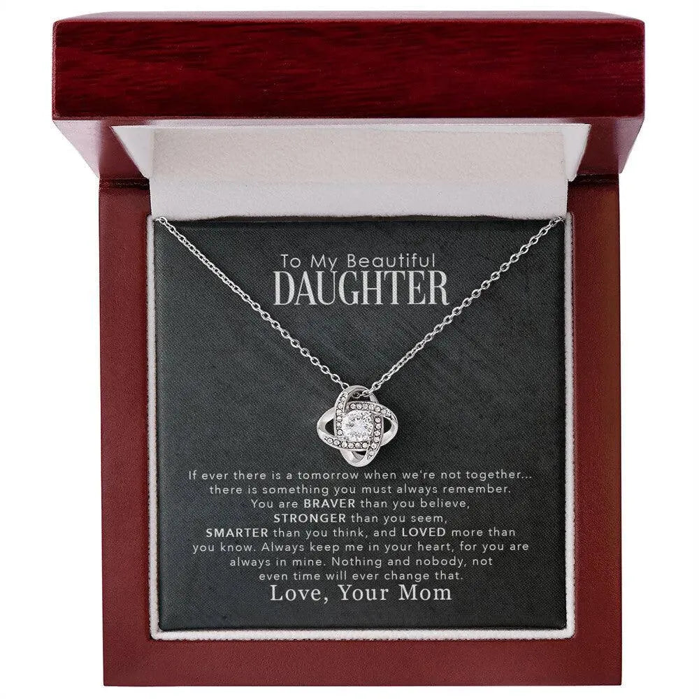 Buy: Gifts for Daughter: Beautiful Daughter-Love Knot Necklace - Whatever You Like Shop