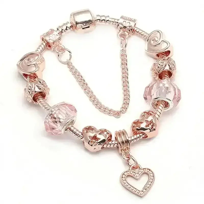 Fashion Rose Gold Charm Bracelet - Whatever You Like Shop
