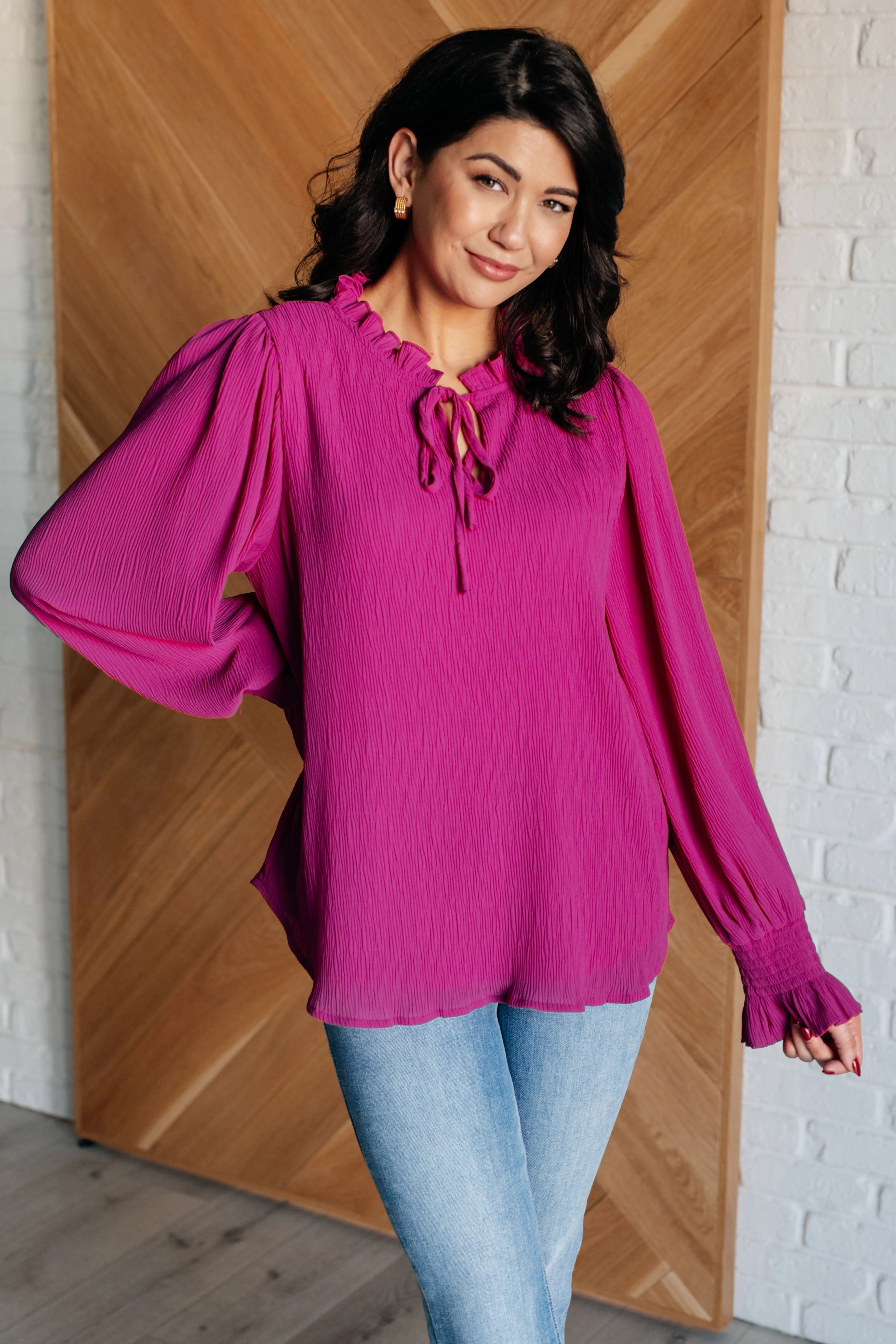 Candid Moment Ruffle Neckline Blouse - Whatever You Like Shop