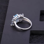 925 Silver Inlaid Natural Topaz Ring - Whatever You Like Shop