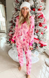 Christmas Pajamas Suit Christmas Tree Printed Long Sleeve Button Two-piece Set - Whatever You Like Shop