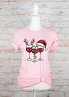 Christmas Wine Glass Graphic Tee - Whatever You Like Shop