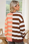 Color Block Drop Shoulder Pullover Sweatshirt - Whatever You Like Shop