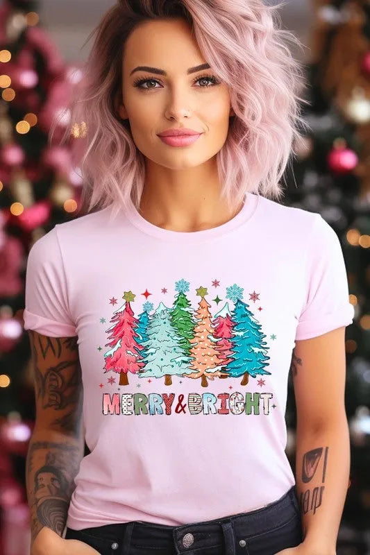 Colorful Christmas Trees Graphic Tee - Whatever You Like Shop