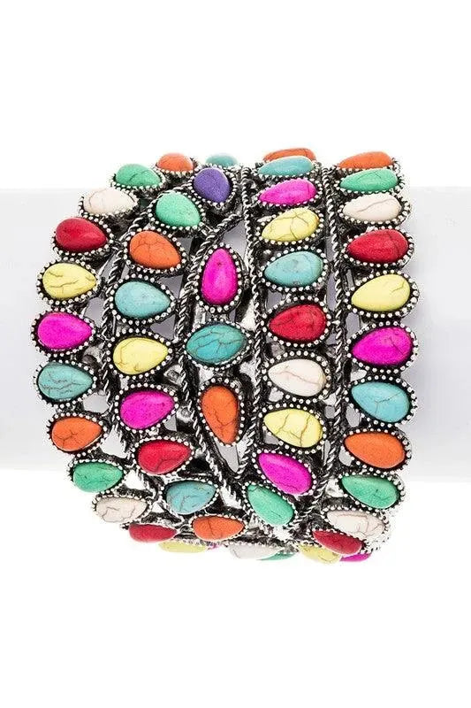 Compressed Stone Western Oversize Bangle - Whatever You Like Shop