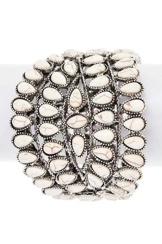 Compressed Stone Western Oversize Bangle - Whatever You Like Shop