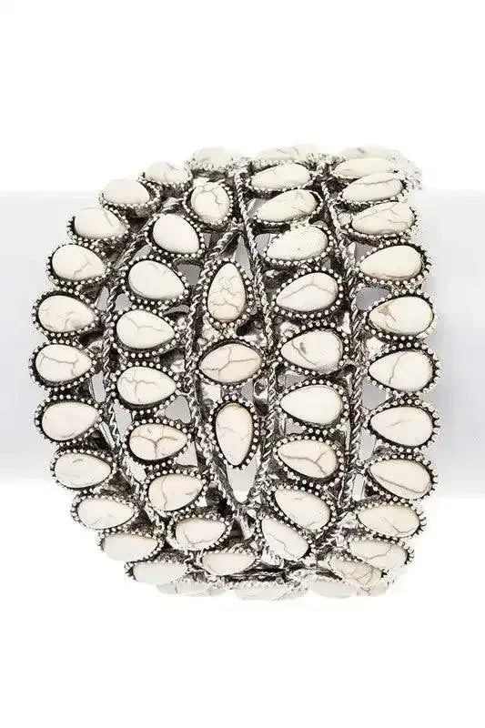 Compressed Stone Western Oversize Bangle - Whatever You Like Shop