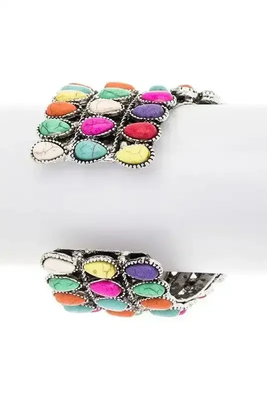 Compressed Stone Western Oversize Bangle - Whatever You Like Shop