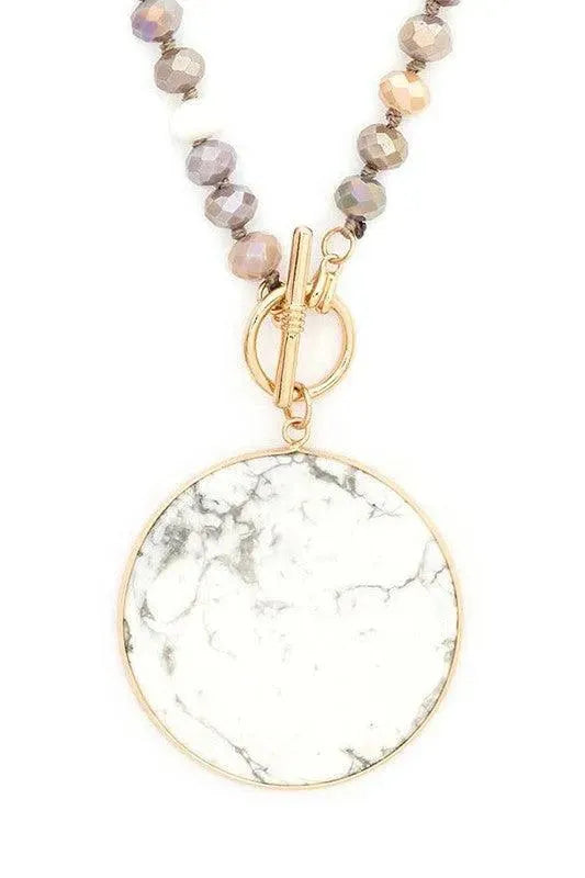 Convertible Circle Genuine Stone Pendant - Whatever You Like Shop