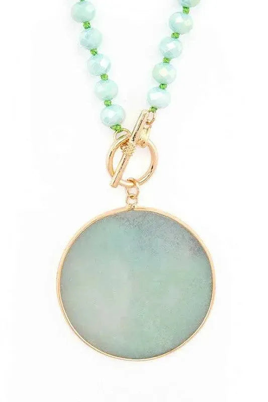 Convertible Circle Genuine Stone Pendant - Whatever You Like Shop