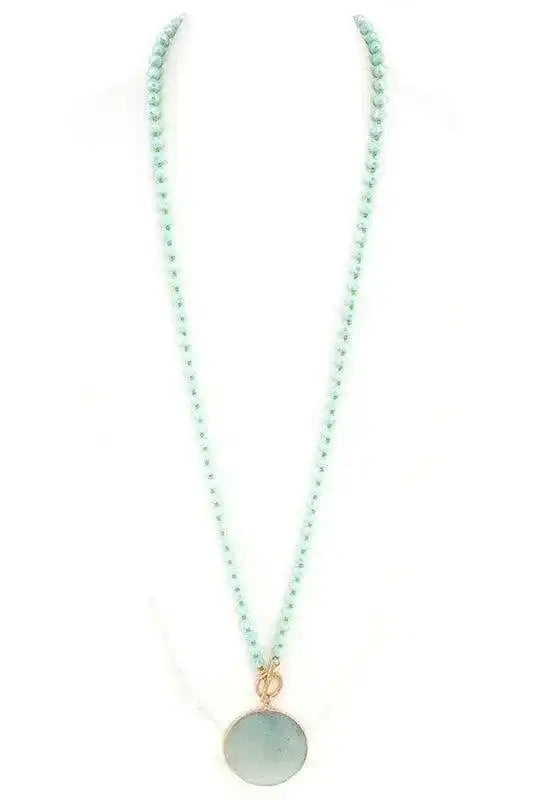 Convertible Circle Genuine Stone Pendant - Whatever You Like Shop