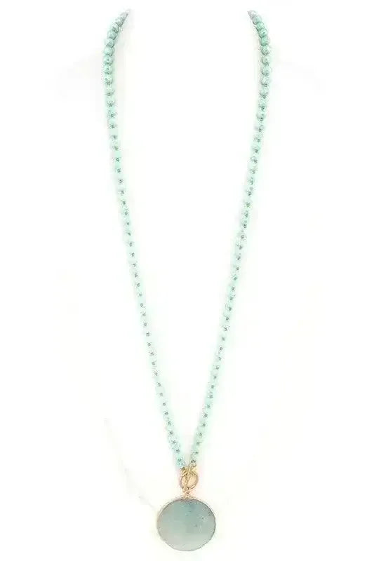 Convertible Circle Genuine Stone Pendant - Whatever You Like Shop