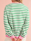 Cotton Stripe Drop shoulder Sweatshirt - Whatever You Like Shop