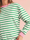 Cotton Stripe Drop shoulder Sweatshirt - Whatever You Like Shop