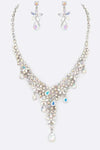 Crystal Teardrop Bridal Necklace Set - Whatever You Like Shop