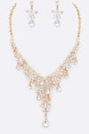 Crystal Teardrop Bridal Necklace Set - Whatever You Like Shop