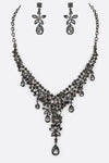 Crystal Teardrop Bridal Necklace Set - Whatever You Like Shop