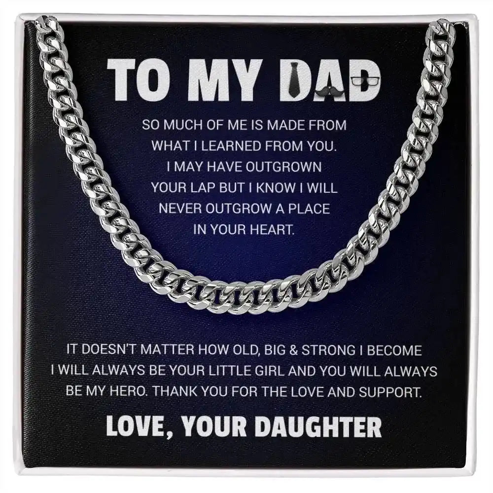 Cuban Link Chain for Dad with Length Extension - Whatever You Like Shop