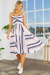 Cut Out Stripe Dress - Whatever You Like Shop