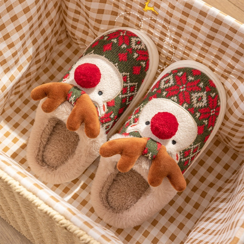 Cute Christmas Elk Slippers - Whatever You Like Shop