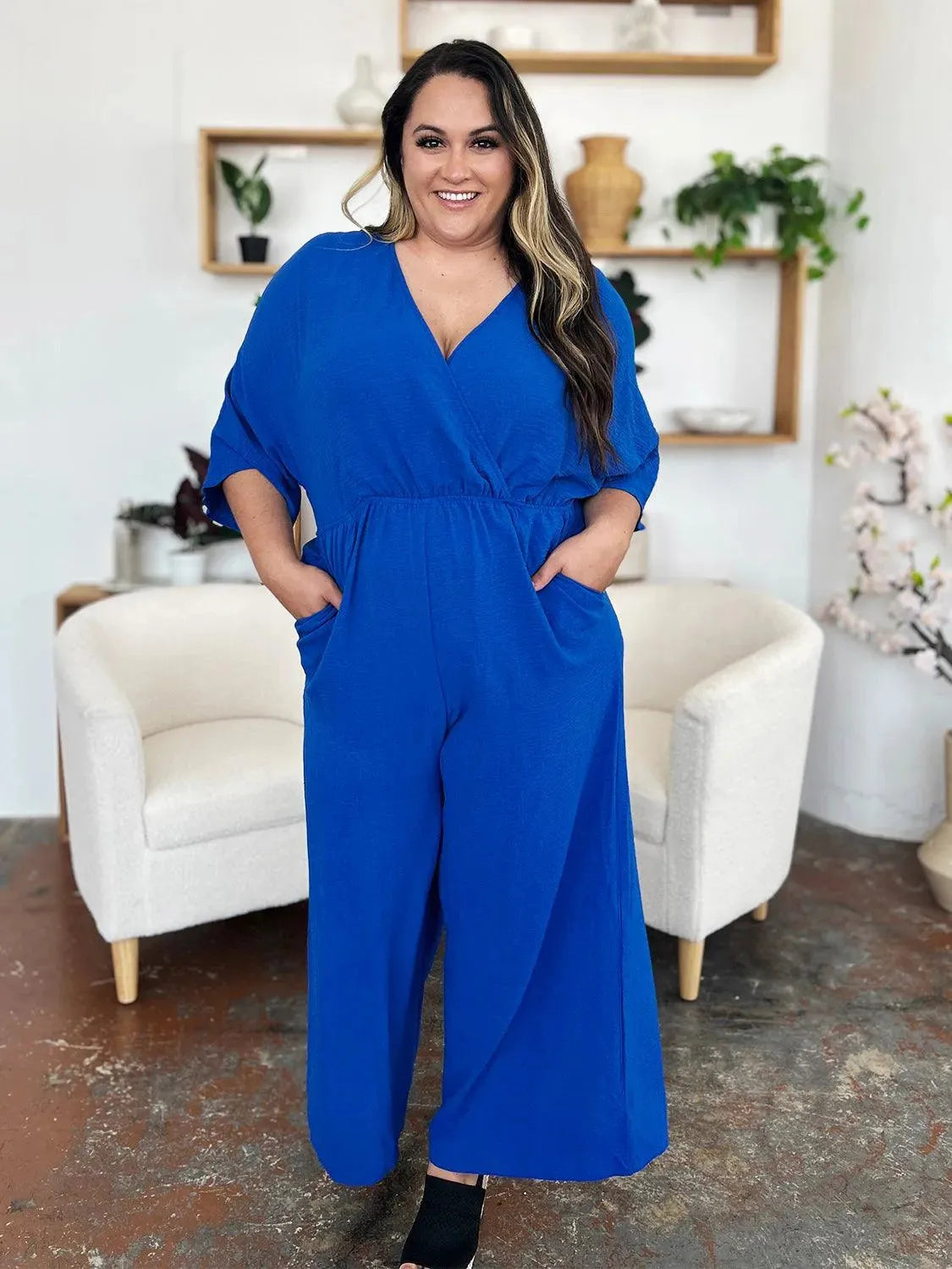 Double Take Jumpsuit with Pockets - Whatever You Like Shop