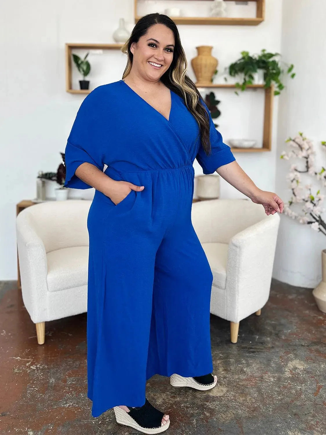 Double Take Jumpsuit with Pockets - Whatever You Like Shop