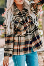 Plaid Pocketed Button Front Shacket - Whatever You Like Shop