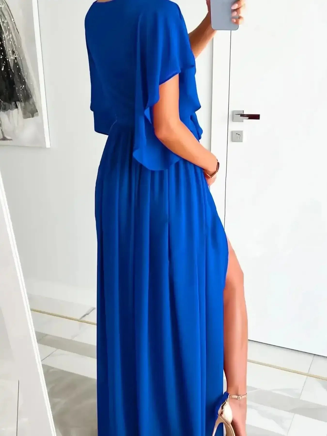 Flutter Sleeve Surplice Tie Waist Dress - Whatever You Like Shop