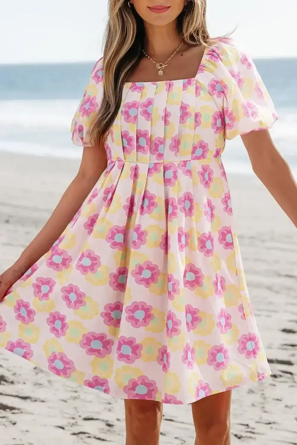 Floral Pleated Midi Dress - Whatever You Like Shop