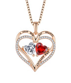 925 Silver Double Love Necklace With Rhinestones - Whatever You Like Shop