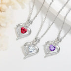 Rose Heart shaped Necklace With Rhinestones - Whatever You Like Shop