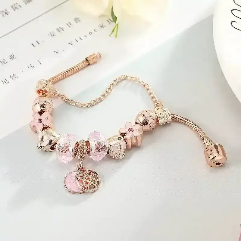 Fashion Rose Gold Charm Bracelet - Whatever You Like Shop