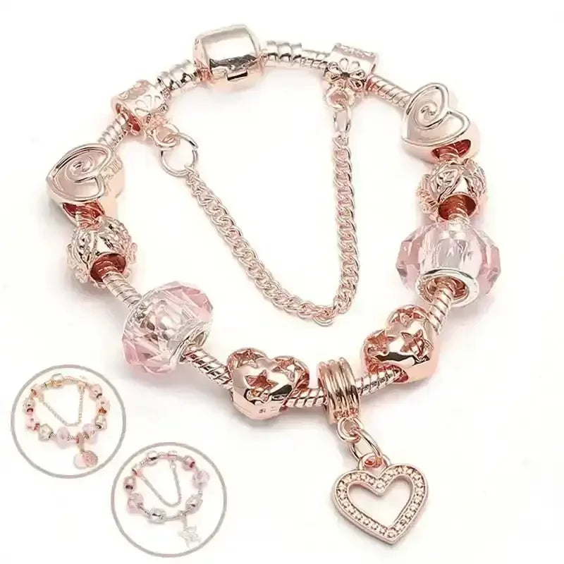Fashion Rose Gold Charm Bracelet - Whatever You Like Shop