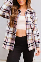 Plaid Pocketed Button Front Shacket - Whatever You Like Shop
