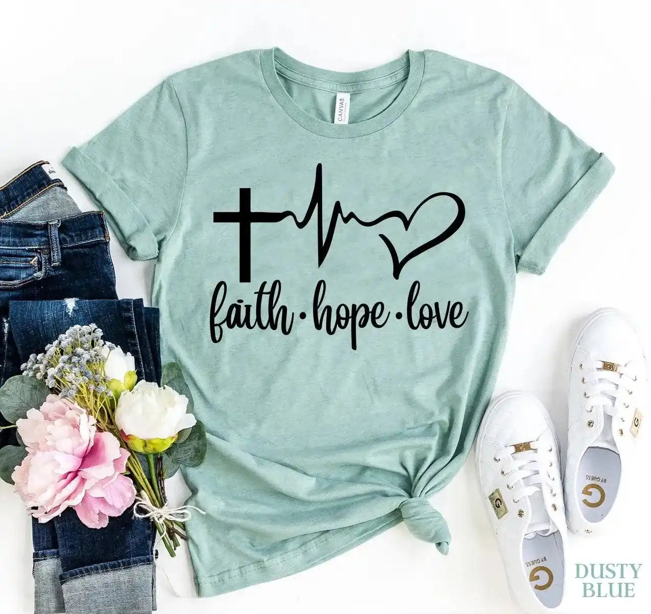 Faith Love Hope T-shirt Delivered in 7 Days - Whatever You Like Shop