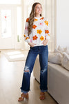 Falling Flowers Floral Sweater - Whatever You Like Shop