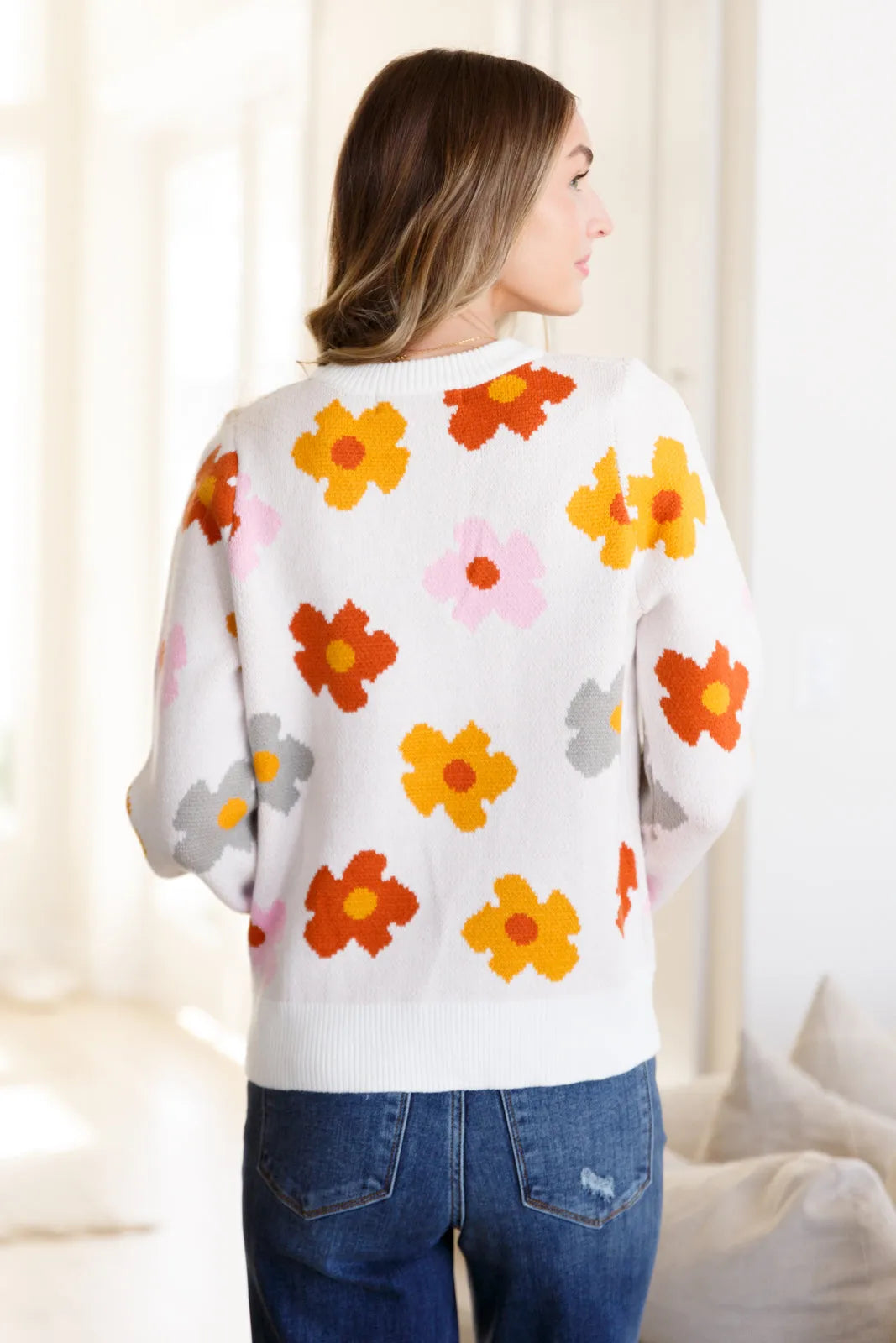 Falling Flowers Floral Sweater - Whatever You Like Shop