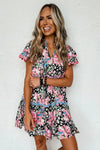 Floral Embellished Tiered Mini Dress - Whatever You Like Shop