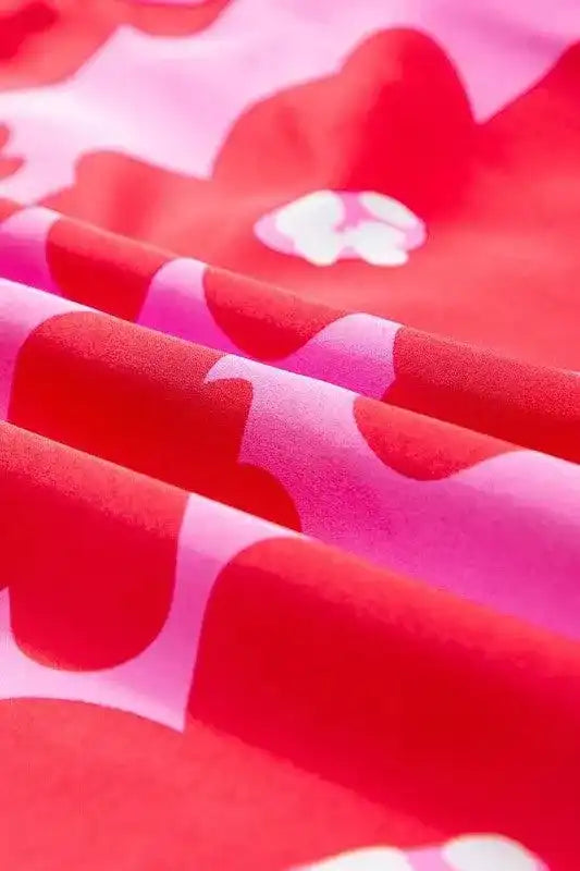 Floral Puff Sleeve Frill Neckline Blouse - Whatever You Like Shop