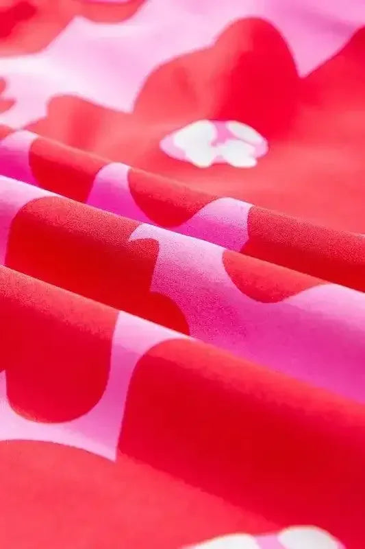 Floral Puff Sleeve Frill Neckline Blouse - Whatever You Like Shop