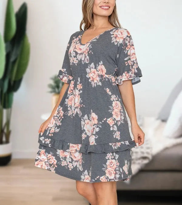 Floral Ruffle Dress - Whatever You Like Shop