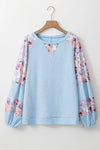 Floral Stitch Balloon Pullover - Whatever You Like Shop