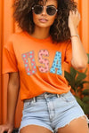 Floral USA Graphic T-Shirt - Whatever You Like Shop