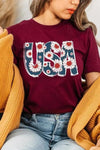 Floral USA Graphic T Shirts - Whatever You Like Shop