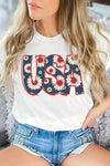 Floral USA Graphic T Shirts - Whatever You Like Shop