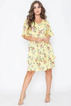 Floral V Neck Ruffle Dress - Whatever You Like Shop