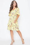 Floral V Neck Ruffle Dress - Whatever You Like Shop