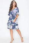 Floral V Neck Ruffle Dress - Whatever You Like Shop