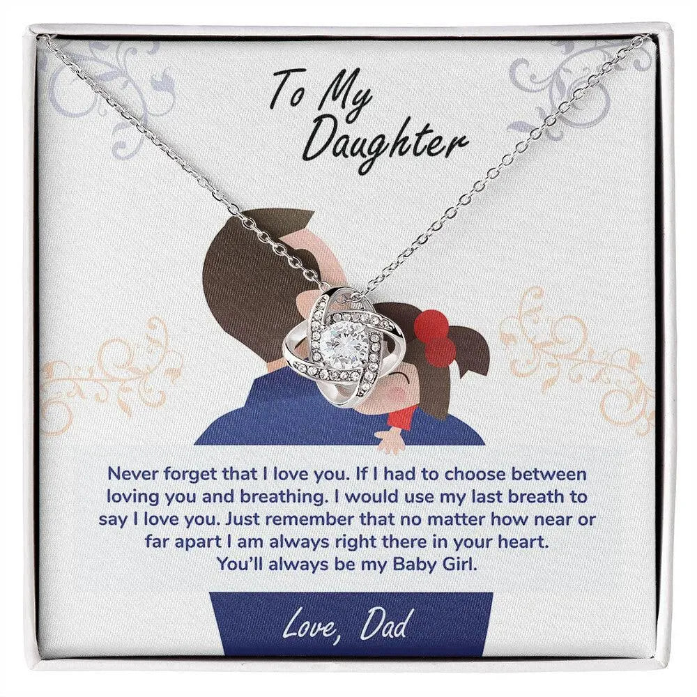 Gifts for Daughter: Love Knot Necklace-Love Dad - Whatever You Like Shop