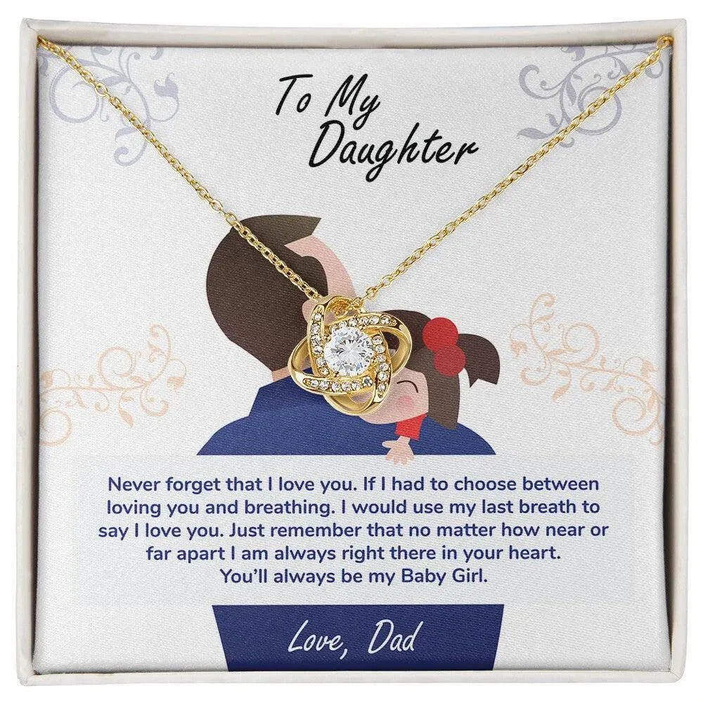 Gifts for Daughter: Love Knot Necklace-Love Dad - Whatever You Like Shop